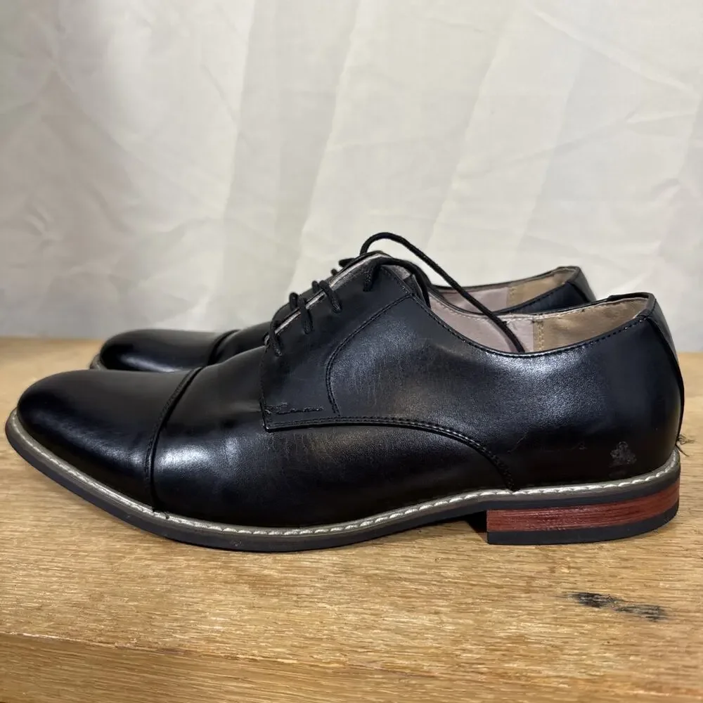 Bruno Marc Men’s Cap Toe Oxford Dress Shoes Black Size 14 Wide Work Wear